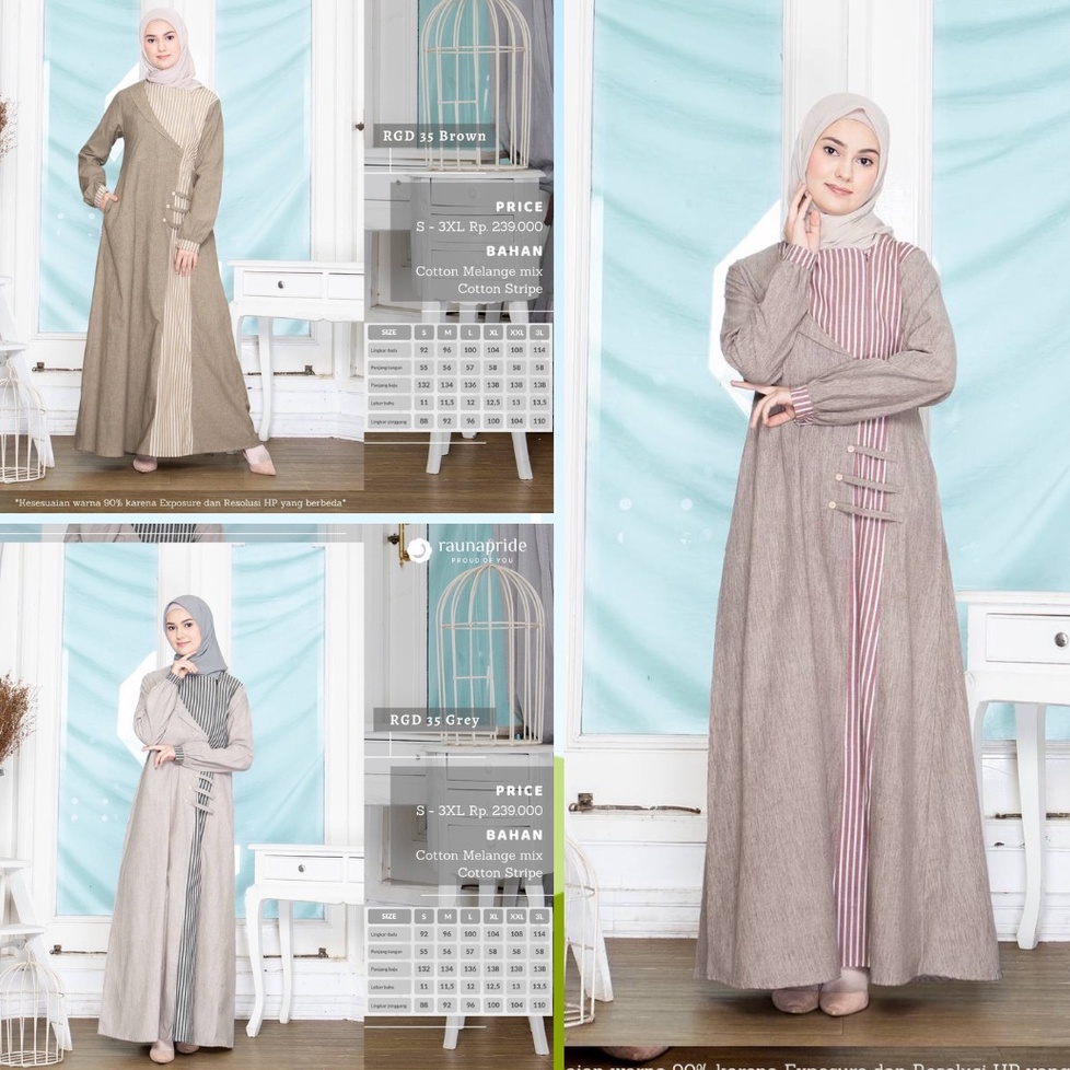 Rauna gamis dewasa terbaru couple 35 baju gamis dress wanita dewasa baju gamis busui kekinian modern simple elegant