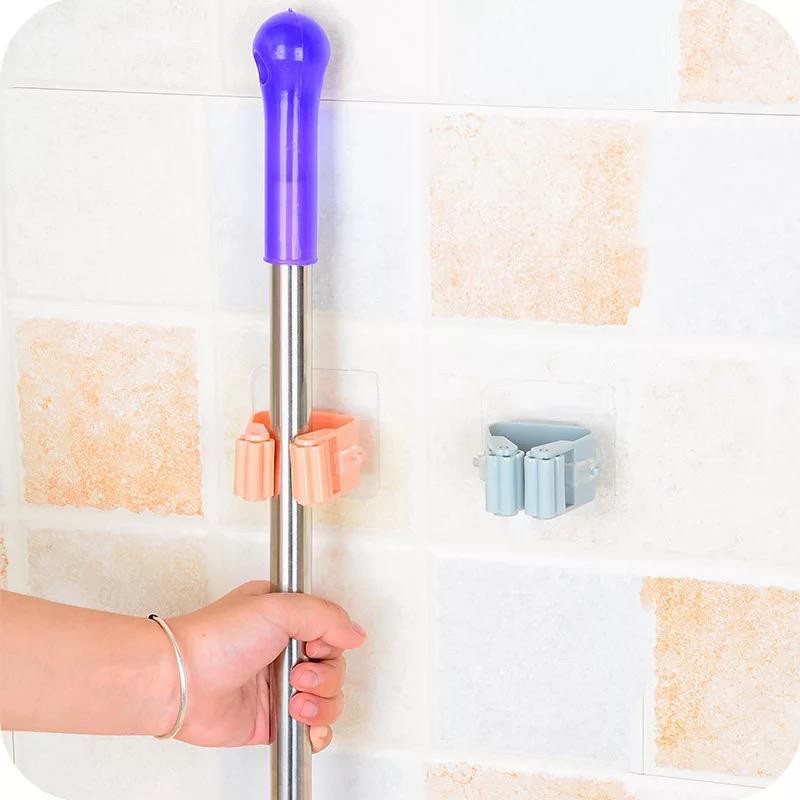 MurmerOfficial R076 Penyangkut Ganggang Sapu // Gangang Pel // Mop Holder Bathroom Wall Sticker Penjepit Peralatan Pel Lantai Sapu Rumah Kamar Cod