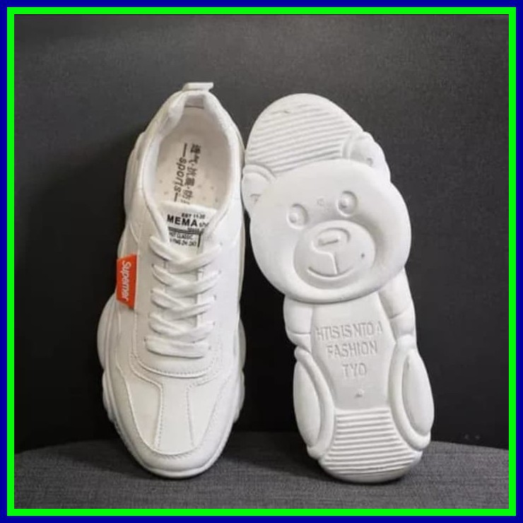 Sepatu Sneakers Wanita IMPORT / sepatu Sneakers Cewek kasual putih / SEPATU KETS SO SPORT LS205-P