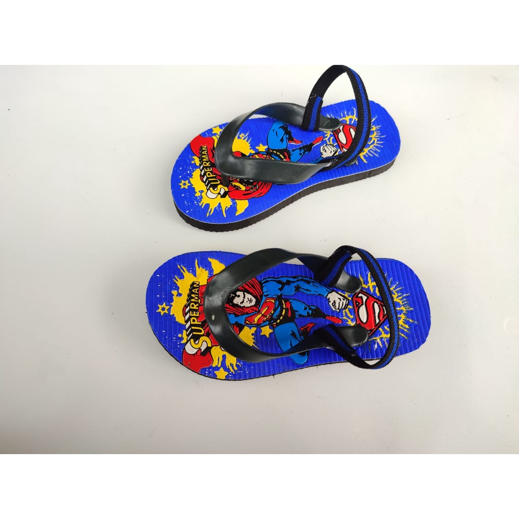 SENDAL BEBY JEPIT KIDS LAKI LAKI MOTIF SUPERMAN 1-3 THUN