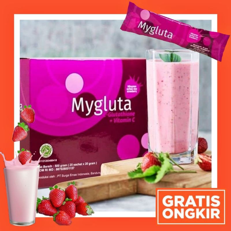 MINUMAN COLLAGEN MYGLUTA • Rasa Strawberry