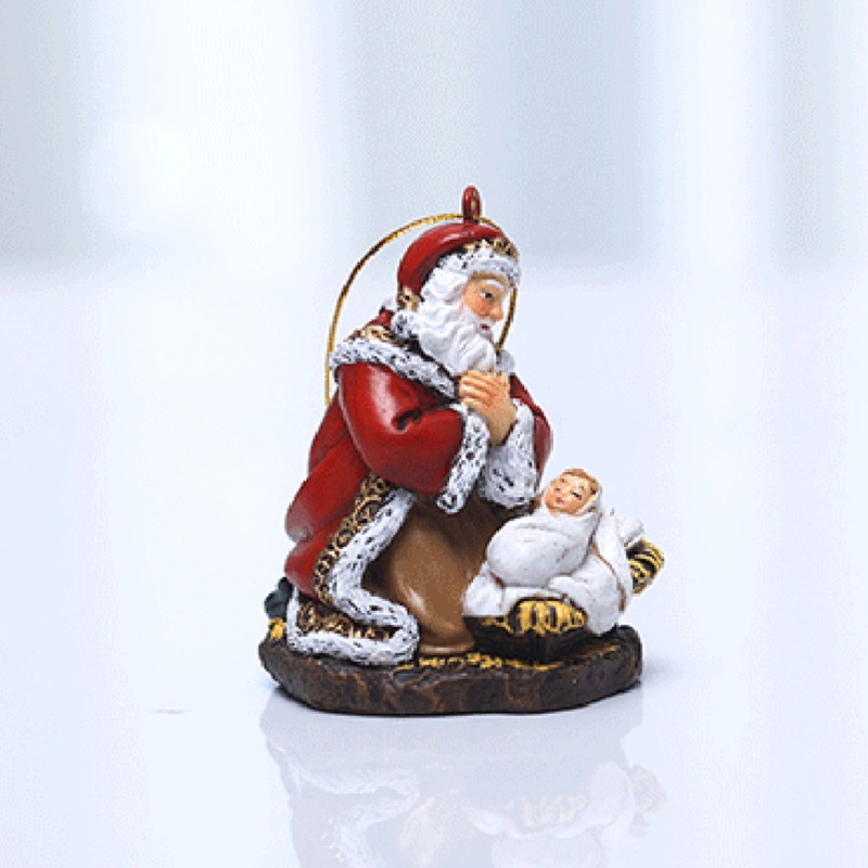 Ornamen Gantung Bentuk Santa Claus Bahan Resin Untuk Dekorasi Pohon Natal