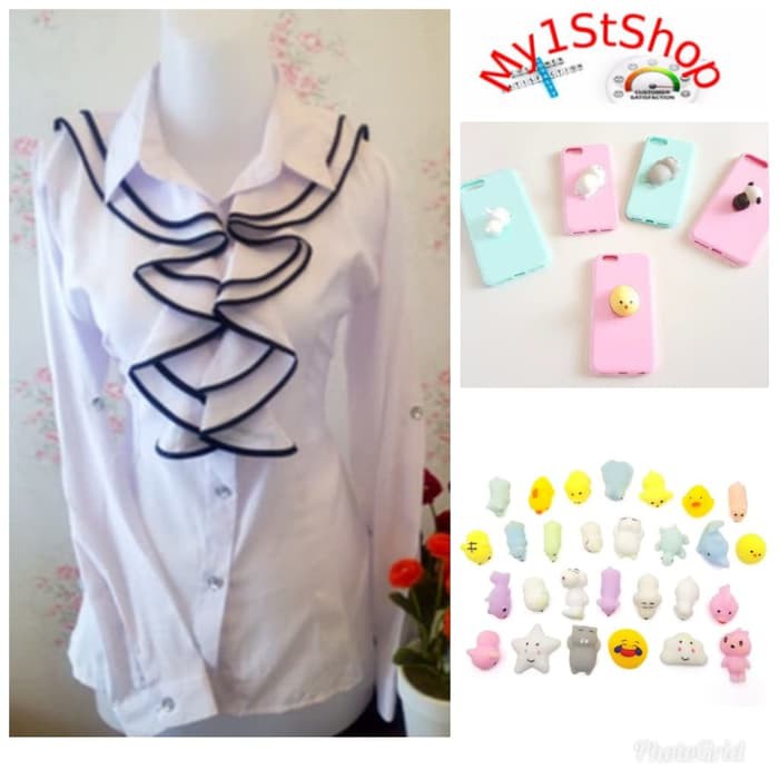 Blus Kerja Putih - kemeja blus wanita putih renda - Kemeja Putih