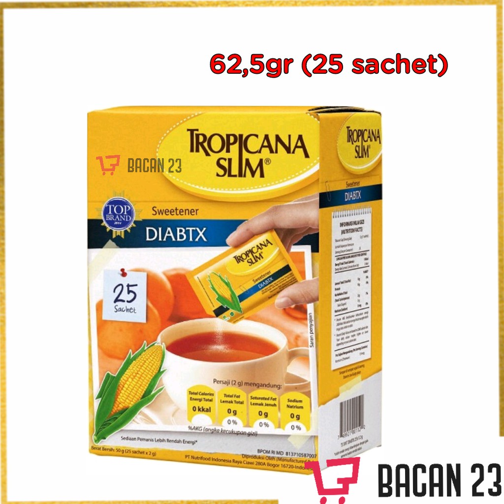 Tropicana Slim Diabtx ( 25 pcs ) / Pemanis Untuk Bantu Batasi Gula