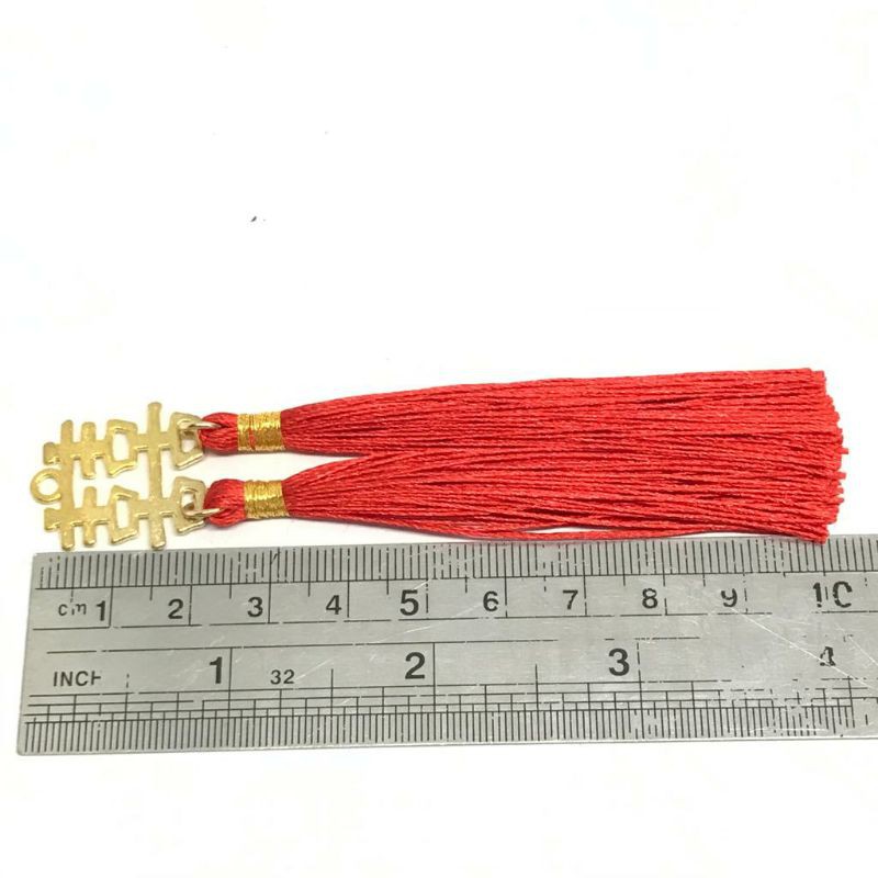1 BUAH - TASEL SANGJIT | TASSEL MERAH WEDDING | TUNANGAN | DOUBLE HAPPINESS