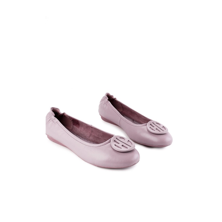 SEPATU FLAT WANITA HUSH PUPPIES ORIGINAL CASUAL KULIT ASLI PINK HW37