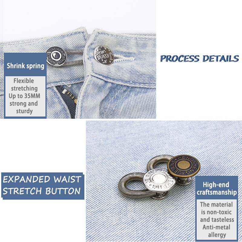 Pembesar Kancing Celana Jeans Dilepas Tombol Peluncuran Teleskopik Adjustable Universal Buckle Extended totall