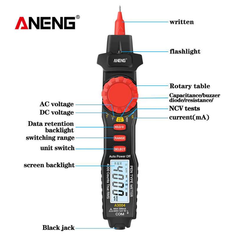 ANENG Digital Multimeter Voltage Pen Tester ESR Meter