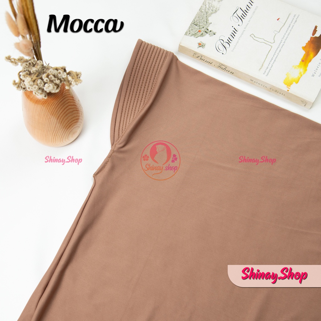 Hijab Bergo Jersy sport premium hijab olehraga voli ukuran S-Mocca