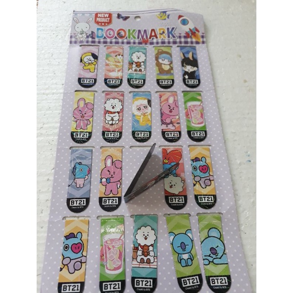 

pembatas buku magnet bts isi 10 pcs