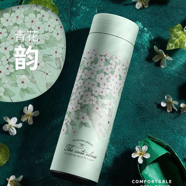 Tumbler stainless steel 304 BPA FREE desain lucu unik botol minum thermos cup-Green