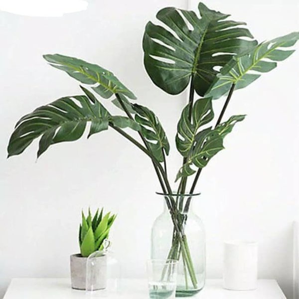 MoonLand Daun Monstera Palsu Plastik Philodendron Daun Artificial Skandinavian Hijang Minimalis Home KB18