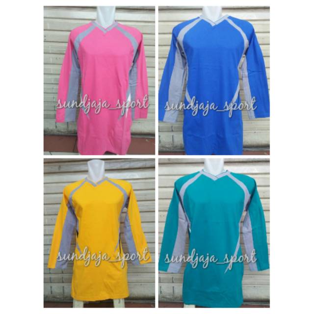 Baju senam muslim / seragam setelan trening / kaos olahraga perempuan