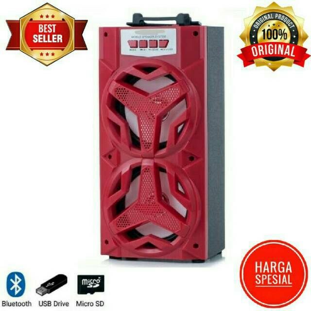 SPEAKER BLUETOOTH BONUS MIC KARAOKE 2005B SUPER BASS/SALON AKTIF PORTABLE RADIO USB SPEAKER WIRELESS