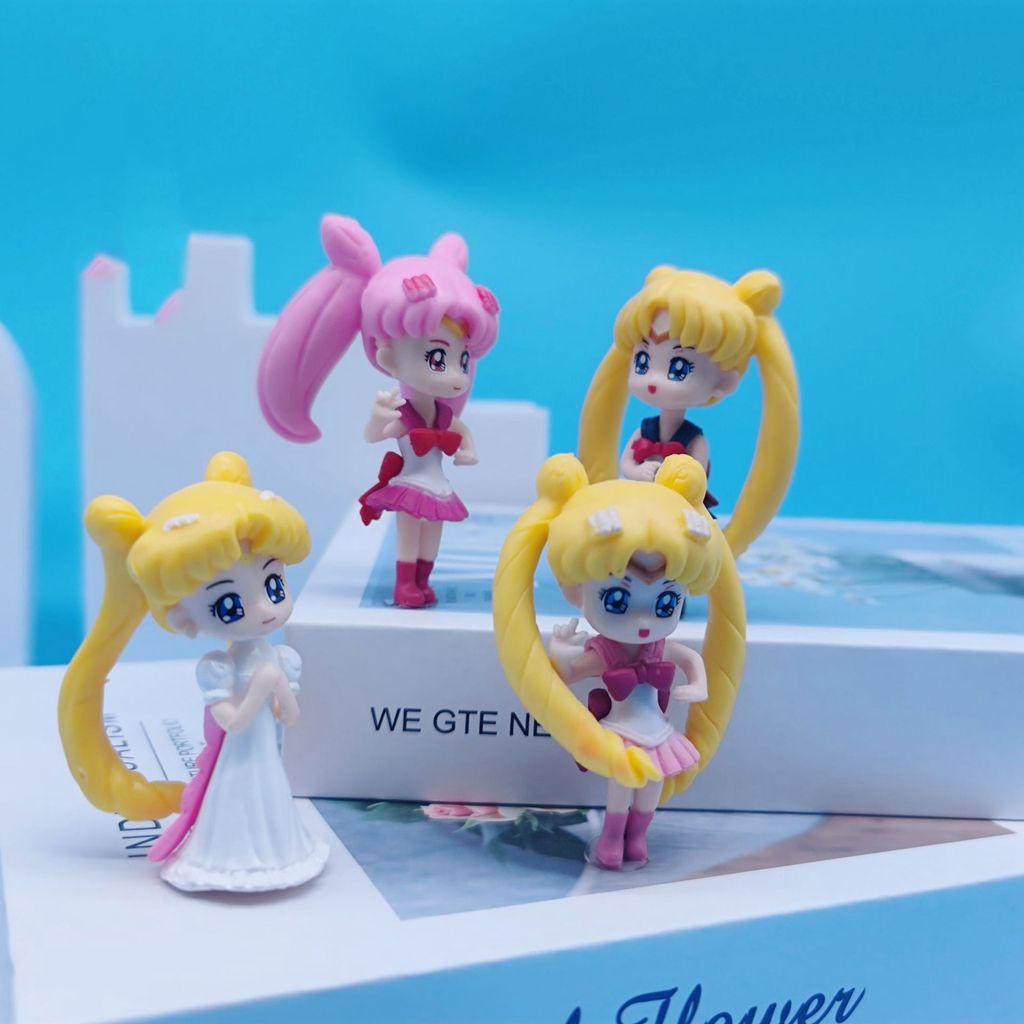 Augustina Patung Gadis Cantik Gaya Jepang Mini DIY Ornamen Kue Taman Peri Hadiah Anak Kerajinan Resin