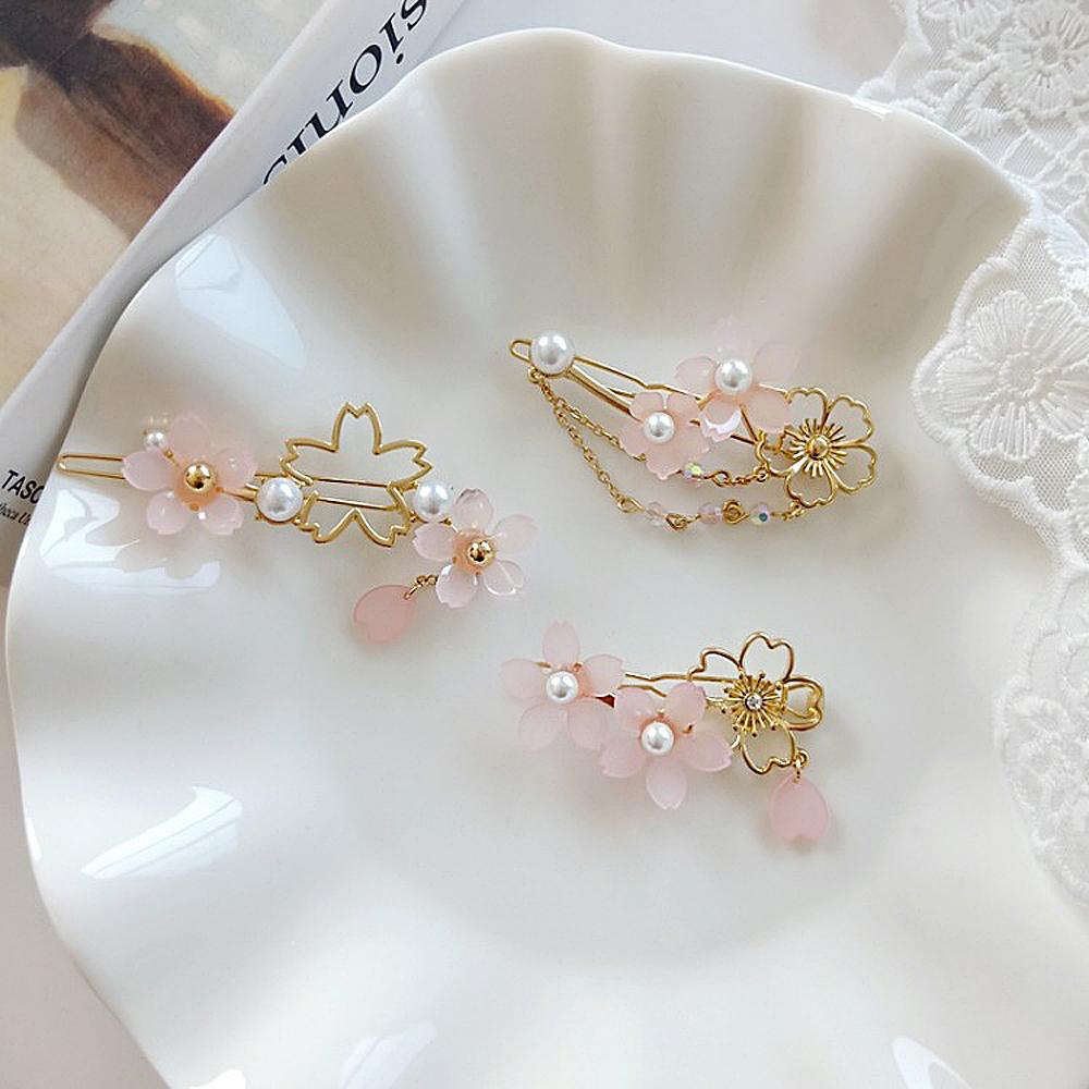 Agustina Hairclips Fashion Jepang Hadiah Kawaii Woman Sakura Flower