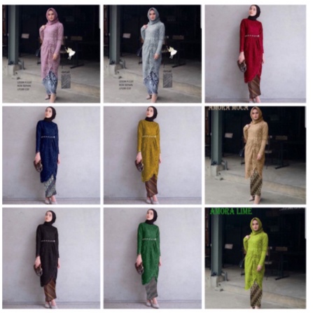 SET COUPLE KEBAYA AMORA KEBAYA BRUKAT TULANG MUTIARA KEBAYA PREMIUM KEBAYA MODERN 9 WARNA