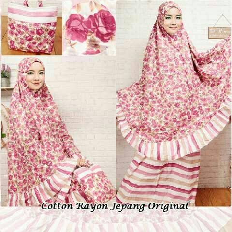 SALE  Mukena Malika bhn katun Jepang original fit XXL + Tas good quality