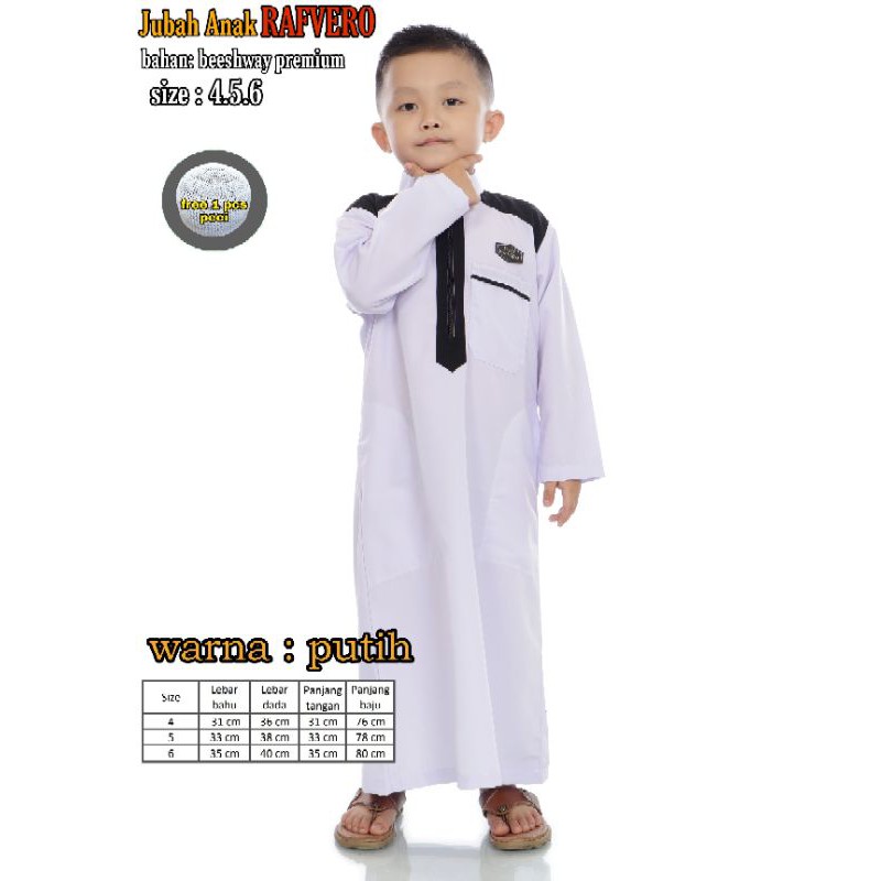 Jubah Anak Rafvero Usia 4 sampai 6 tahun - RAFVERO ORIGINAL