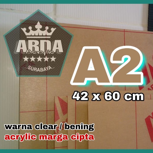Akrilik 1,5 mm bening ukuran A2/Acrylic sheet A2