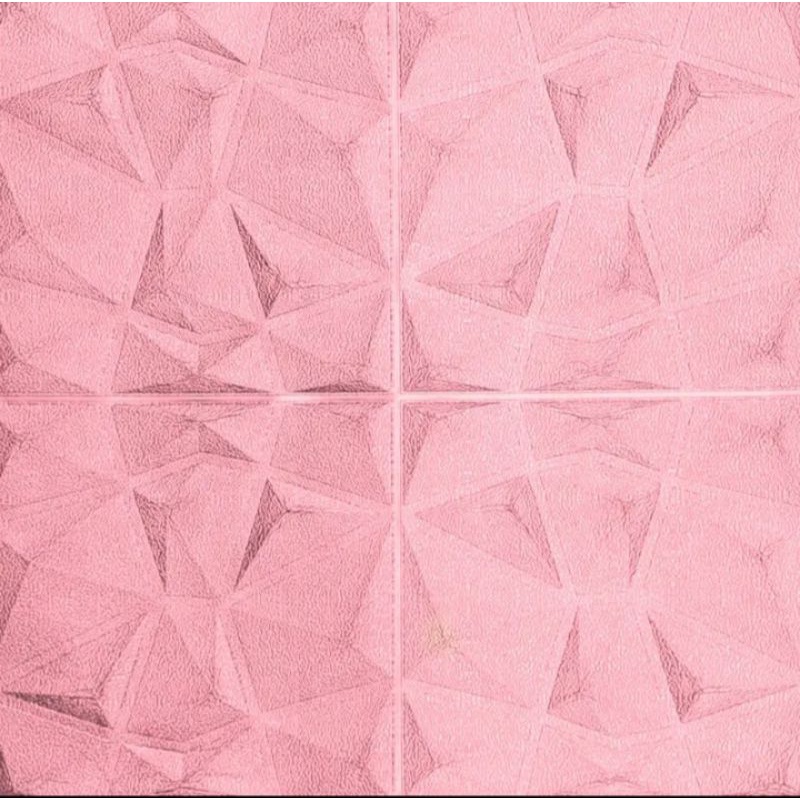 Wallpaper Foam 3D Motif Diamond 70x70cm Tebal 5mm-Diamond Pink