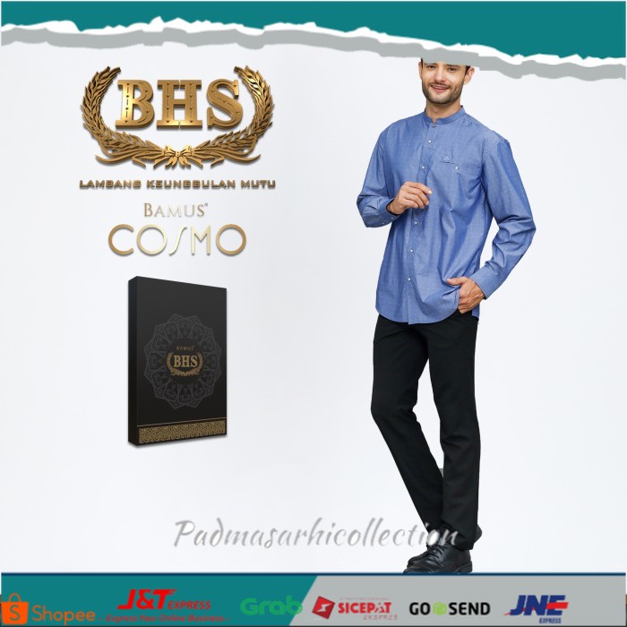 ✨ BISA COD ✨ Baju Koko BHS Cosmo Biru Muda - XL