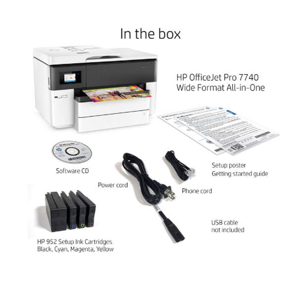 PRINTER HP OFFICE JET PRO   7740 ALL IN ONE WIRELESS /   HP OFFICEJET 7740 / OJ7740   AIO PRINT SCAN COPY FAX   WIFI GARANSI RESMI