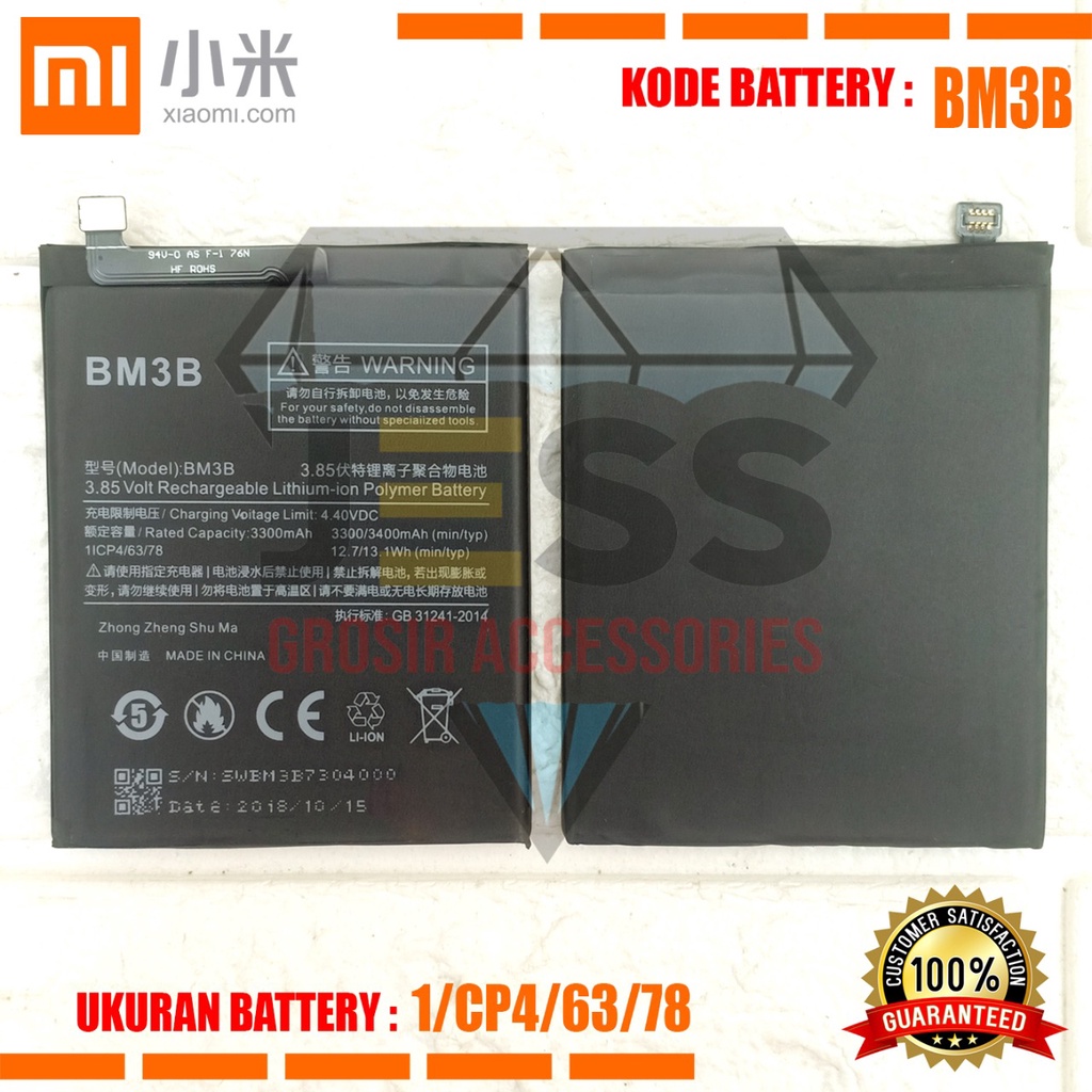 Baterai Battery Original Xiaomi BM3B &amp; BM-3B For Tipe HP MI MIX 2 - MI MIX 2S - MDE5 - M1803D5XE - M1803D5XA - M1803D5XC - M1803D5XT