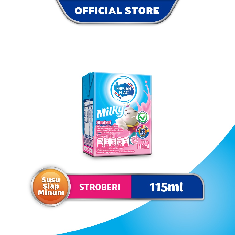 Jual Frisian Flag Milky Susu Uht Strawberry Ml Shopee Indonesia