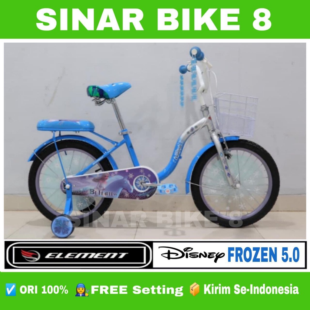 Sepeda Mini Anak ELEMENT DISNEY FROZEN Ukuran 12&quot;, 16&quot;, 18&quot; &amp; 20 Inch