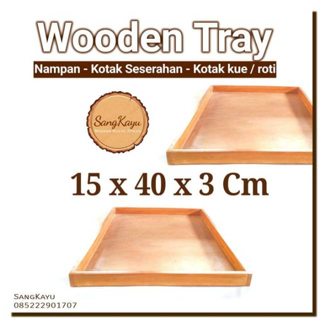 Wooden Tray 15x40x3 cm nampan kayu kotak seserahan kotak hantaran kayu