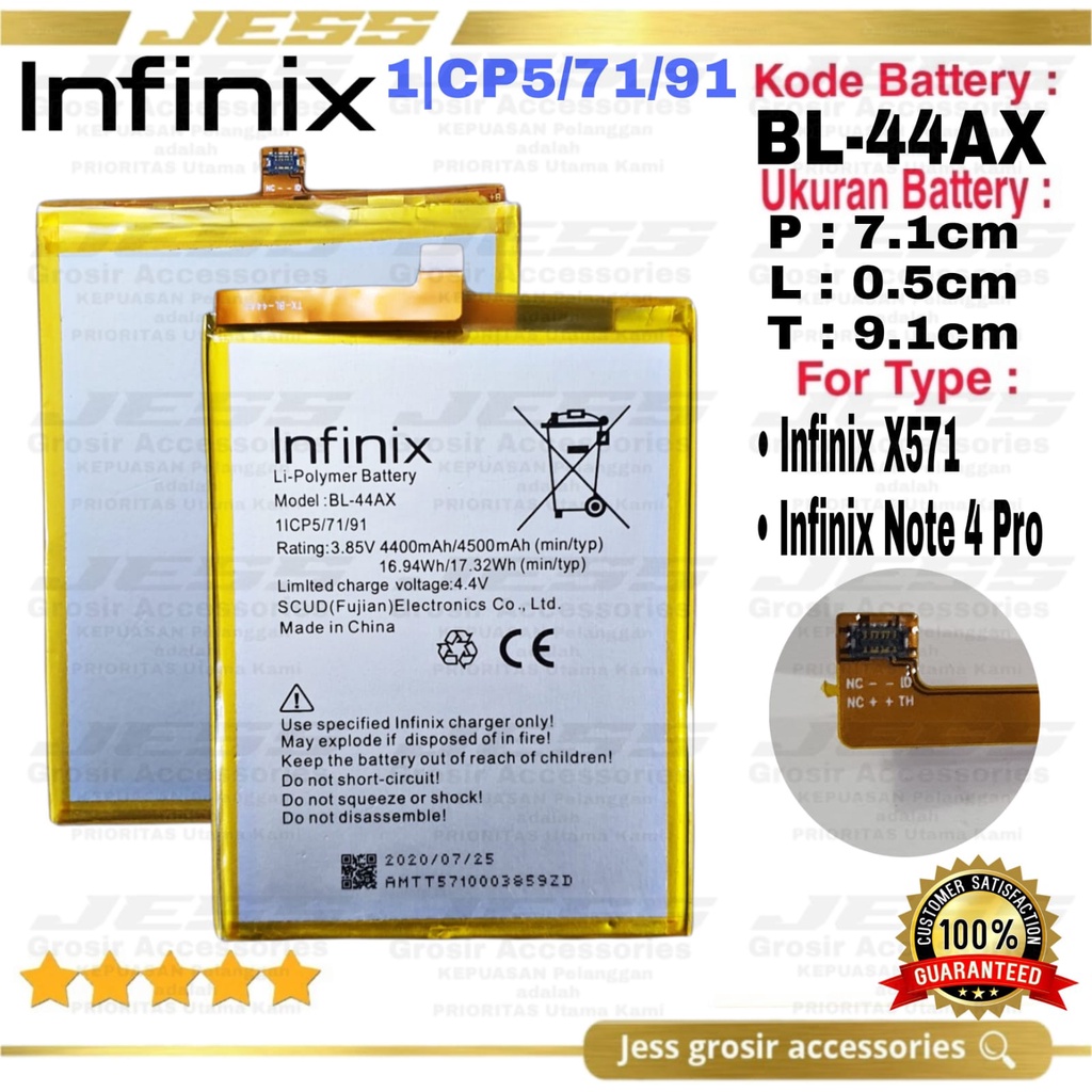 Baterai Battery Original Infinix BL-44AX BL44AX For Hp INFINIX NOTE 4 PRO - X571