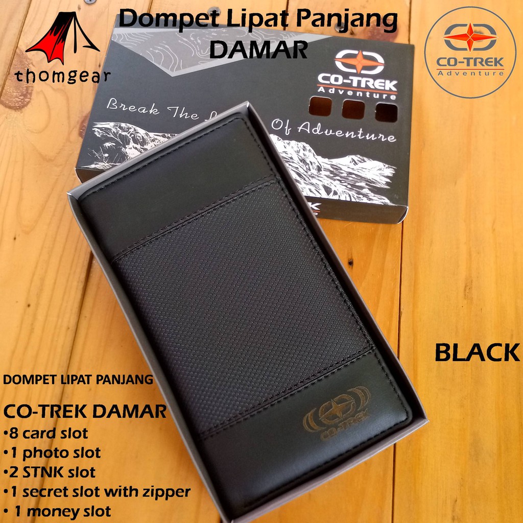 Thomgear Dompet Panjang Pria Co-Trek Adventure Damar Kulit Sintetis Berkualitas Dompet Outdoor Style