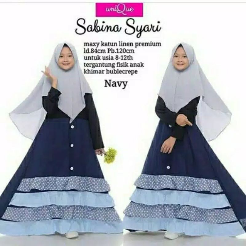 Gamis anak set khimar Sabrina Syar'i