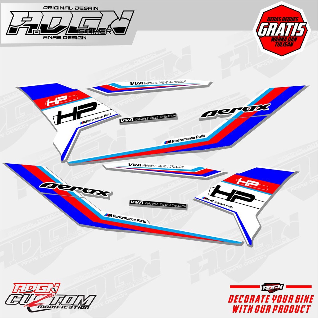Striping Aerox 155 v1 livery bmw custom