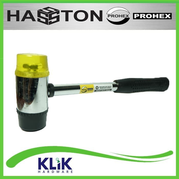 Hasston Prohex Palu Karet 30 mm Gagang Besi Kuning Nylon 1513-030