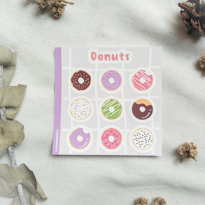 

10 pcs Sticker Vinyl case HP Laptop Tumblr / Deco Sticker Donat / Sticker Journal Set
