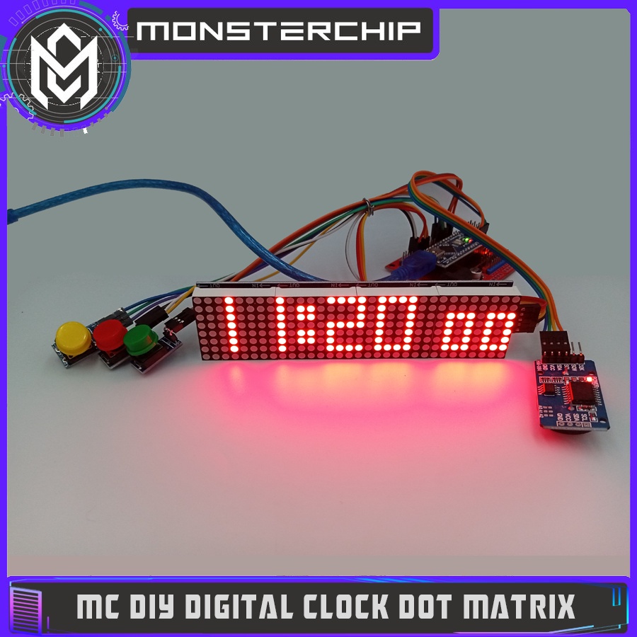 MC KIT DIGITAL CLOCK RTC DS3231 & DOT MATRIX DIY JAM DIGITAL ARDUINO