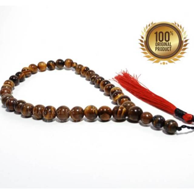 TASBIH BATU TIGER EYE DIM 10 33 BUTIR