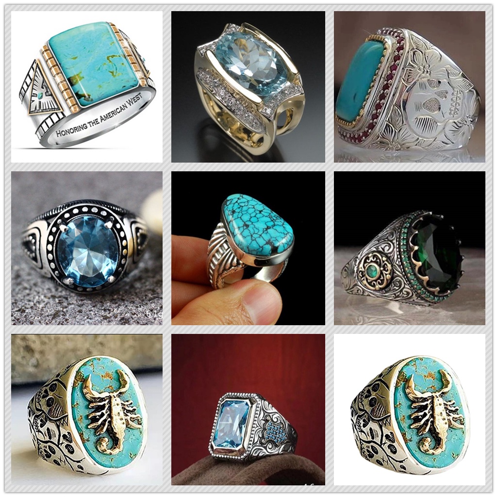 Cincin Bentuk Telur Bahan Stainless Steel Gaya Vintage Korea Untuk Pria