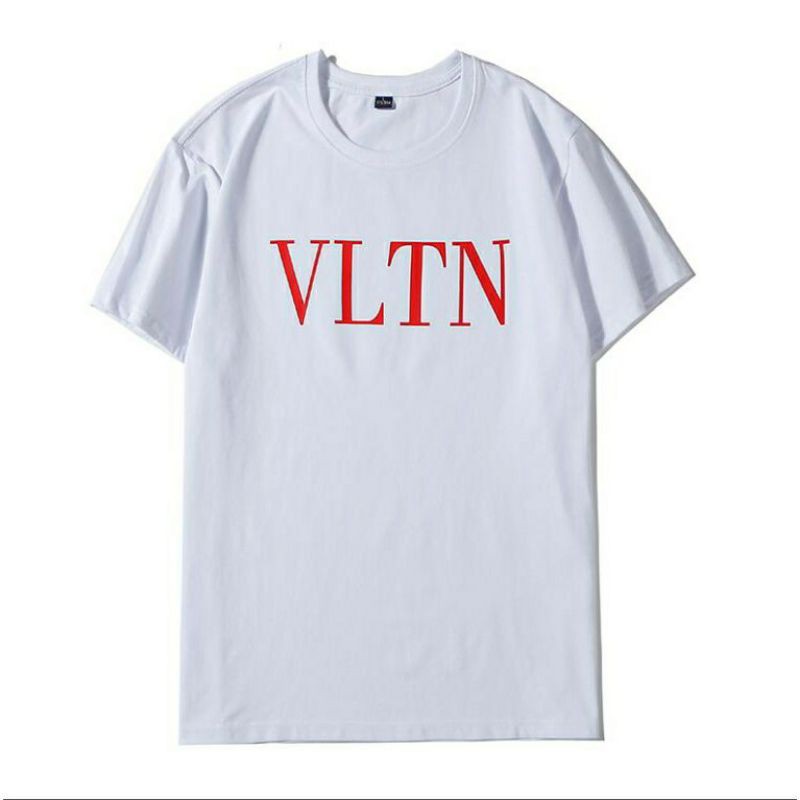 M - XXXXXL(6XL) Kaos T-Shirt VLTN Unisex Pria Wanita JUMBO OVERSIZE BIG SIZE 5XL 4XL 3XL 2L Cotton Combed Hitam Putih Merah