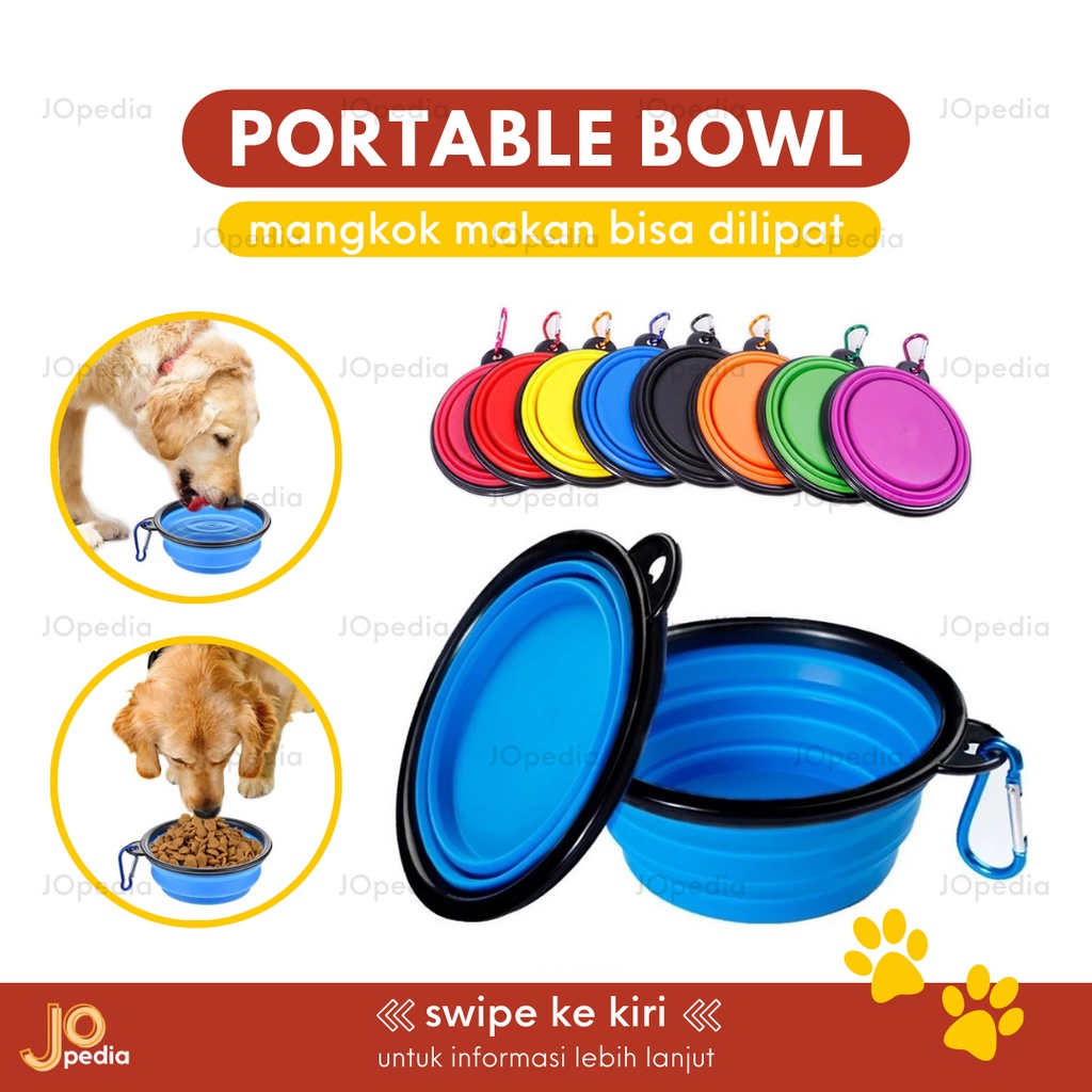 PORTABLE PET BOWL Mangkok Makan Kucing Anjing Lipat Travel Portabel