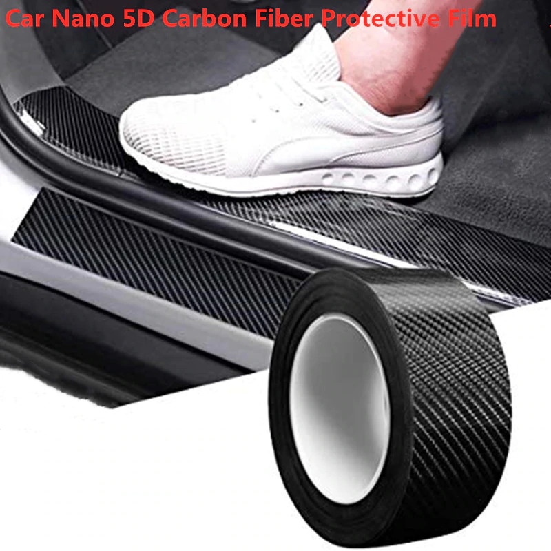 GS8 Stiker Pelindung Mobil Protector Carbon Fiber Car Wrap Film Vynil 3 cm x 5 Meter Hitam