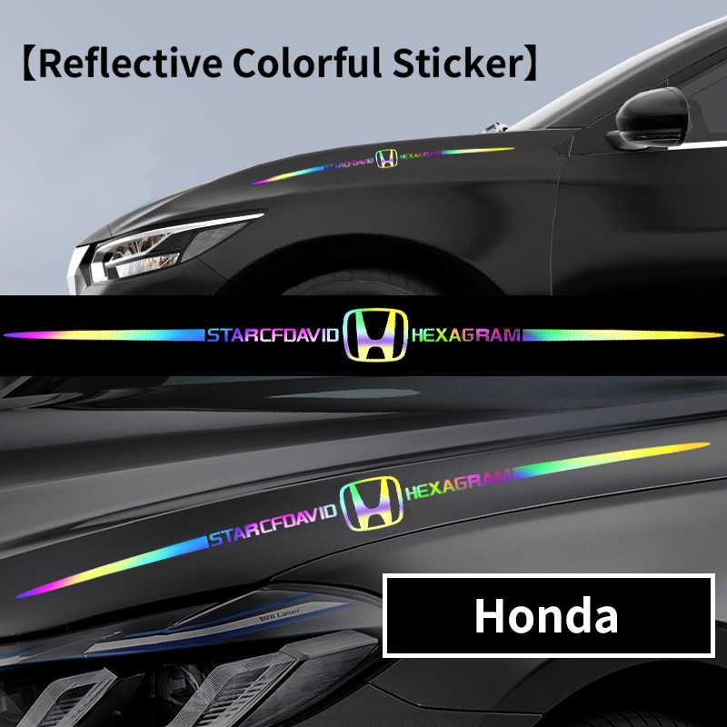 Stiker Logo Honda Laser Reflektif Warna-Warni Untuk Mobil Freed Brio City Civic CRV HRV BRV Jazz FD FC Accord