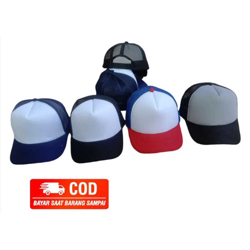 TOPI JARING TOPI TRUCKER POLOS KOMBINASI/TOPI POLOS PRIA DAN WANITA