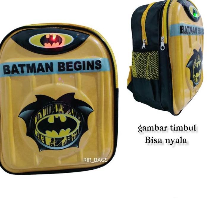 Stok terbatas.. Tas sekolah anak bantman TK/Tas Batman TK LED/Tas anak Batman LED/Tas anak karakter 