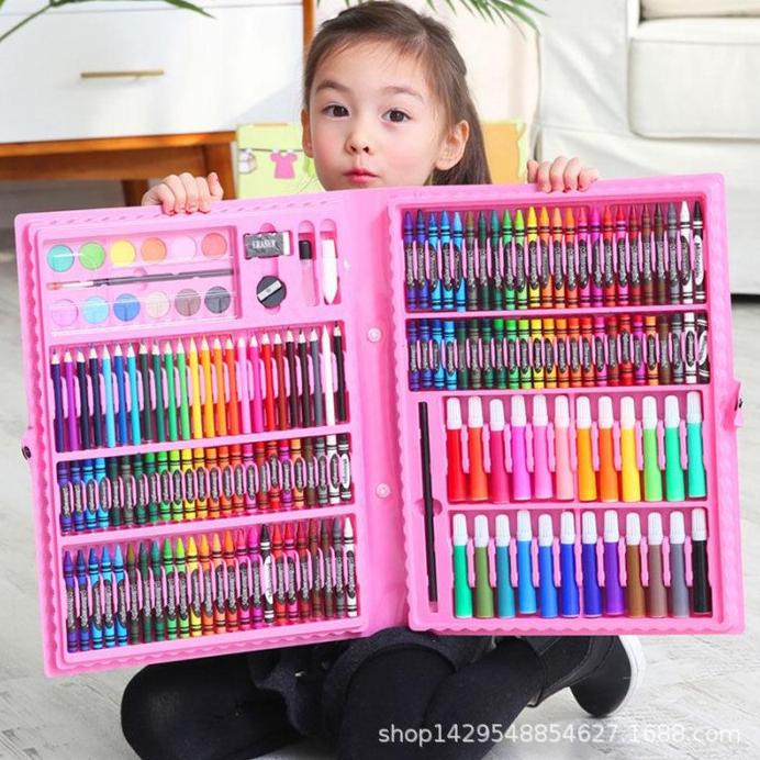 

CRAYON SET ISI 168PCS/PENSIL WARNA SUPER MEGA ART SET/KADO ULANG TAHUN - HITAM