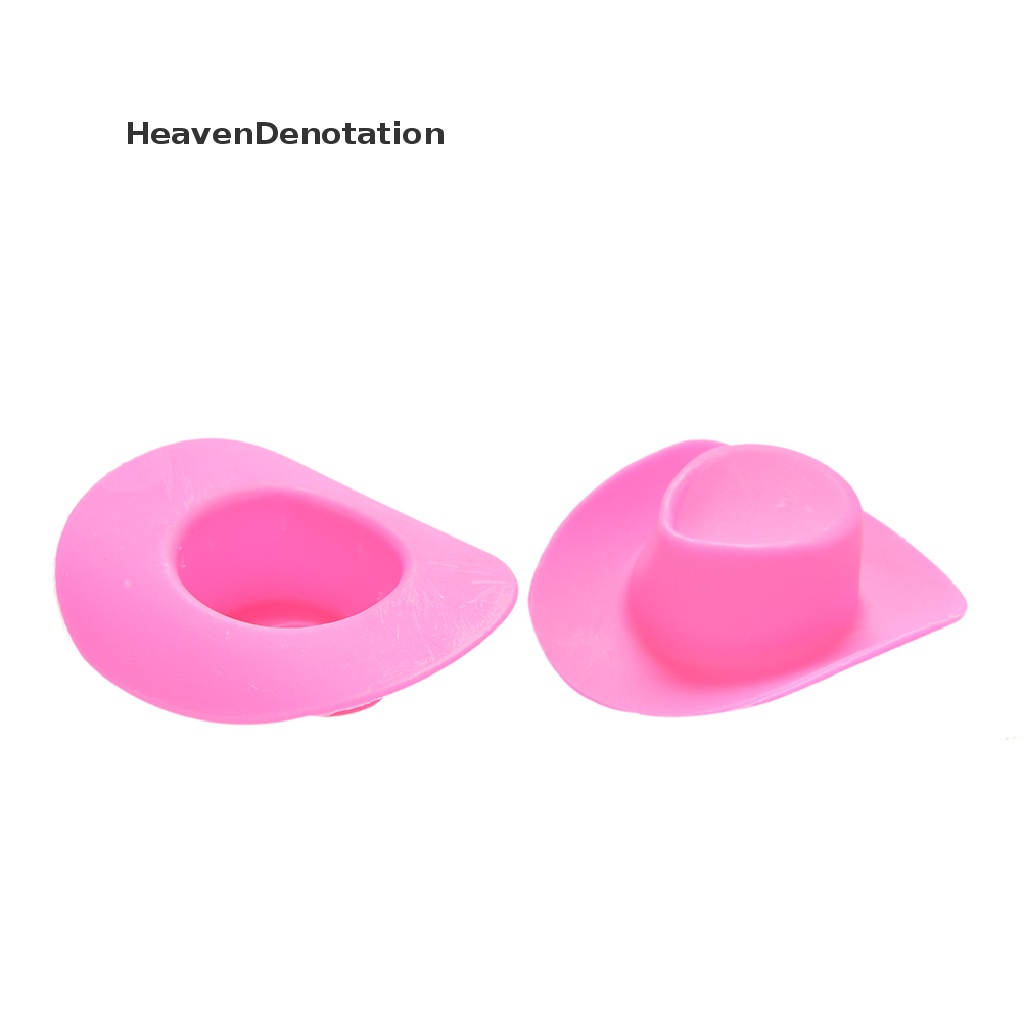 2pcs / Set Mainan Topi Koboi Warna Pink Untuk Boneka Barbie