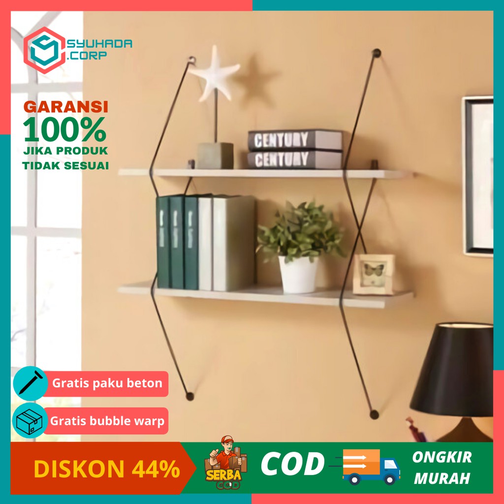 COD RAK HIASAN DINDING BESI KAYU AMBALAN KAMAR SERBAGUNA DEKORASI RUMAH UNIK AESTHETIC ...