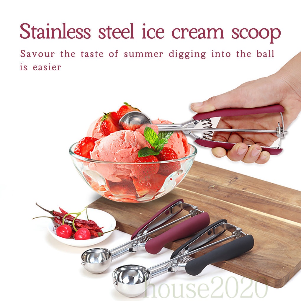 (House2020) Sendok Scoop Es Krim / Adonan Kue / Buah / Kentang Bahan Stainless Steel Ukuran 5cm